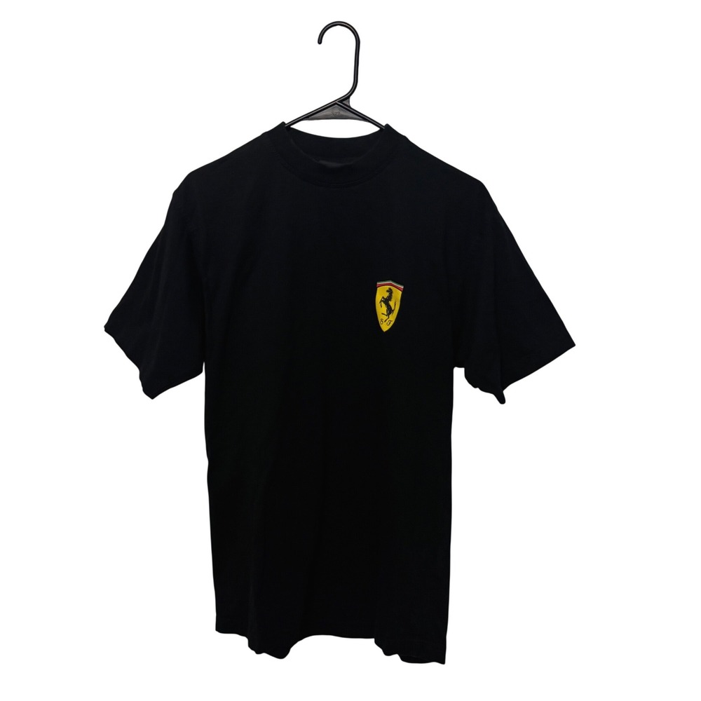 Vintage Ferrari T-Shirt Mens Small Black 2002 F1 Racing Grand Prix World Tour